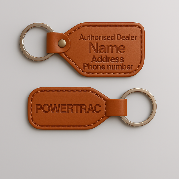 POWERTRAC LEATHER KEYCHAIN